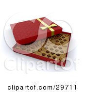 Poster, Art Print Of Open Red Box Of Valentines Day Chocolates