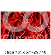 Clipart Illustration Of A Single Red Heart In The Center Of A Background Of Red Hot Flames by KJ Pargeter