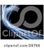 Clipart Illustration Of A Blue Fractal Wave With Patches Of Bright Light On A Black Background