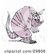 Clipart Illustration Of A Smiling Armadillo Standing On Its Hind Legs by Spanky Art