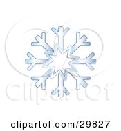 Poster, Art Print Of Gradient Blue Winter Snowflake