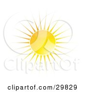 Clipart Illustration Of A Bright Summer Sun Casting Sunlight
