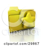 Clipart Illustration Of A Yellow Favorites Link Folder With A Star On It by KJ Pargeter
