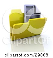 Text Document In An Open Yellow Folder