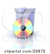 Clipart Illustration Of A CD Reflecting Colorful Light While Resting Against A Software Box
