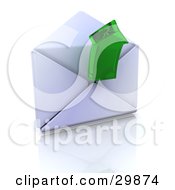 Green Transparent Arrow Emerging From An Open Envelope