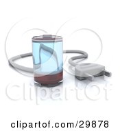Clipart Illustration Of A Mostly Drained Battery With A Power Plug