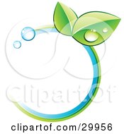 Poster, Art Print Of Pre-Made Logo Of Leaves And Colors In A Circle