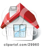 Poster, Art Print Of Pre-Made Logo Of A House With A Red Roof