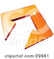 Clipart Illustration Of A Pre Made Logo Of An Arrow In An Orange Tile