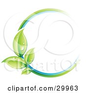 Clipart Illustration Of A Pre Made Logo Of A Circle Of Colors And Leaves