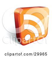 Poster, Art Print Of Pre-Made Logo Of An Orange Cube With A White Rss Symbol