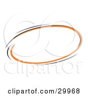 Clipart Illustration Of A Pre Made Logo Of A Circle Of Orange And Black
