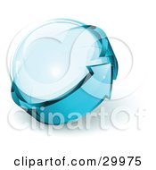 Pre-Made Logo Of Blue Arrow Circling A Glass Sphere