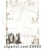 Clipart Illustration Of A Grunge Background Of Script Letters And Numbers