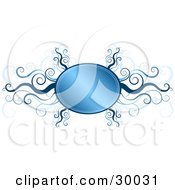 Clipart Illustration Of A Blank Gradient Oval Text Box Bordered In Green Curls