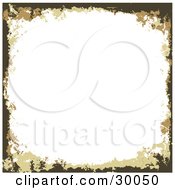 Clipart Illustration Of A White Square Grunge Background Bordered By Three Shades Of Brown Grunge
