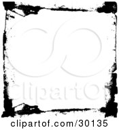 Clipart Illustration Of Thin Black Grunge Lines Bordering White