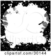 Clipart Illustration Of A Black Grunge Border Of Marks Over White