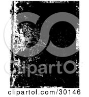 Clipart Illustration Of A Black Grunge Background Bordered By White Scratches And Scuffs