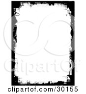 Clipart Illustration Of A Vertical White Background Framed In Black Grunge Marks