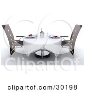 Poster, Art Print Of Champagne Chilling On Ice In The Center Of A Table With Roses On The Plates