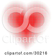 Clipart Illustration Of A Gradient Heart Made Of Tiny Red Dots