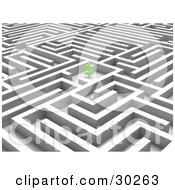 Clipart Illustration Of A Green Dollar Symbol In The Center Of A White Maze Symbolizing Incentives And Savings by Tonis Pan