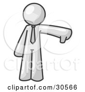 Clipart Illustration Of A White Business Man Giving The Thumbs Up Then The Thumbs Down