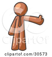 Clipart Illustration Of A Brown Business Man Giving The Thumbs Up by Leo Blanchette