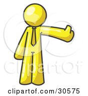 Yellow Business Man Giving The Thumbs Up