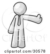 Clipart Illustration Of A White Business Man Giving The Thumbs Up by Leo Blanchette