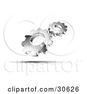 Pre-Made Logo Of Shiny Silver Gears