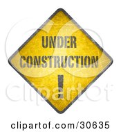 Poster, Art Print Of Yellow Warning Under Construction Sign