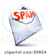 White Envelope With Spam Email Inside