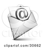 Clipart Illustration Of A White Envelope With A Blue Arobase Symbol Inside by beboy