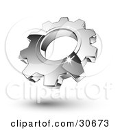 Clipart Illustration Of One New Silver Gear Cog by beboy