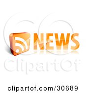 Orange News Site Icon With An Rss Symbol