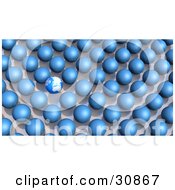 Poster, Art Print Of 3d Rendered Planet Earth With Continents Standing Out From A Crowd Of Plain Blue Orbs