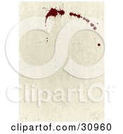 Clipart Illustration Of A Dark Red Splatter Of Blood On A Stone Textured Wall