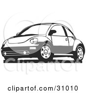 Poster, Art Print Of Black And White Slug Bug Car