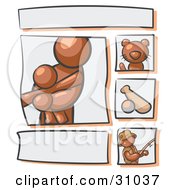 Clipart Illustration Of A Scrapbooking Kit Page With A Brown People Family Cat Baseball And Man Fishing