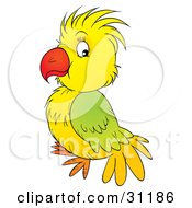 Clipart Illustration Of A Cute Yellow And Green Parrot