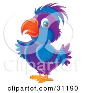 Poster, Art Print Of Cute Blue And Purple Parrot With Blue Eyes