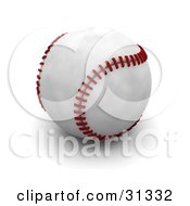 Poster, Art Print Of 3d Baseball With Red Stitching