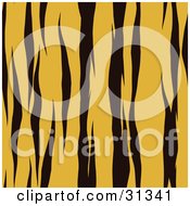 Clipart Illustration Of An Orange And Black Vertical Tiger Stripe Patterned Background