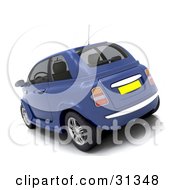 Blue Compact Car With Slightly Tinted Windows