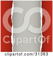 Poster, Art Print Of Blank Beige Background Framed By Torn Edges Of Red Paper