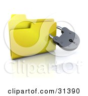 Poster, Art Print Of Secure Folder Icon With A Padlock