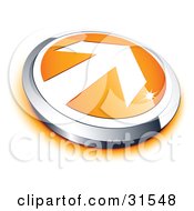 Poster, Art Print Of Pre-Made Logo Of A White Arrow On An Orange And Chrome Button